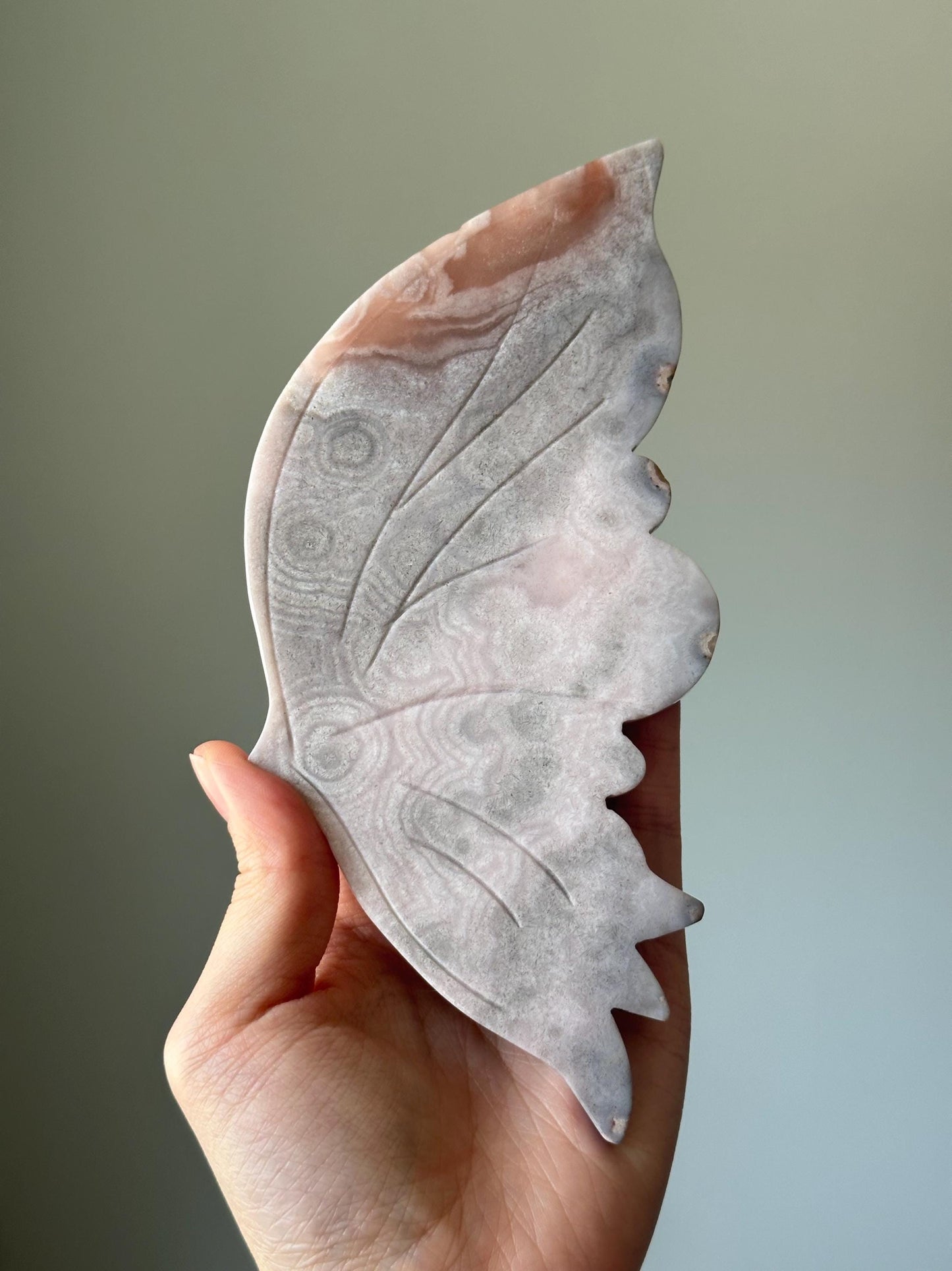 Pink & Blue Amethyst Butterfly Wings with Swirls | Crystal for Love, Calm, and Joy | Unique Stone Display | Collector’s Gift Decor