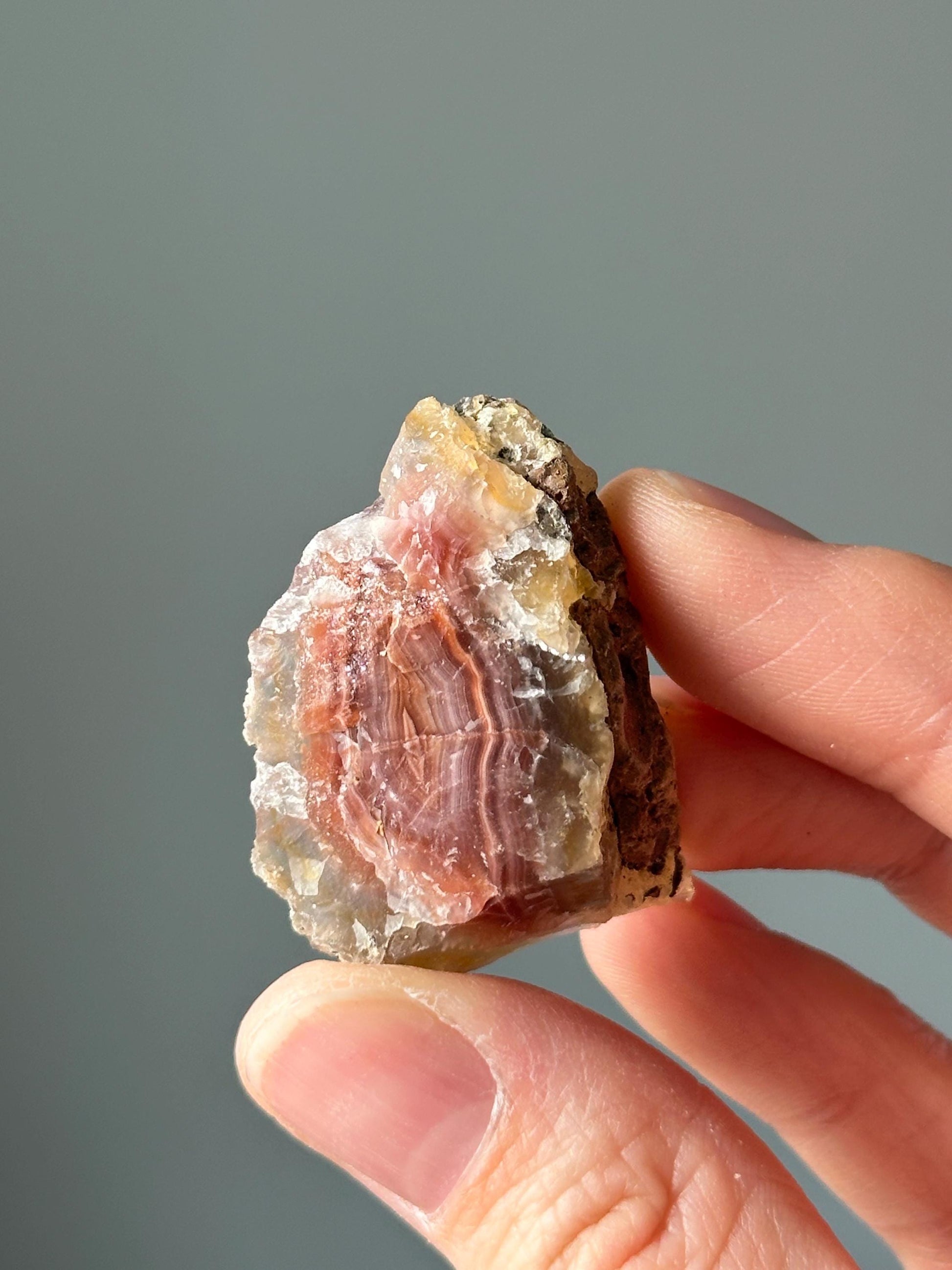 Mini Laguna Agate Crystal Slice | Banded Agate for Grounding, Protection, and Focus | Polished Stone for Energy, Display, or Gift
