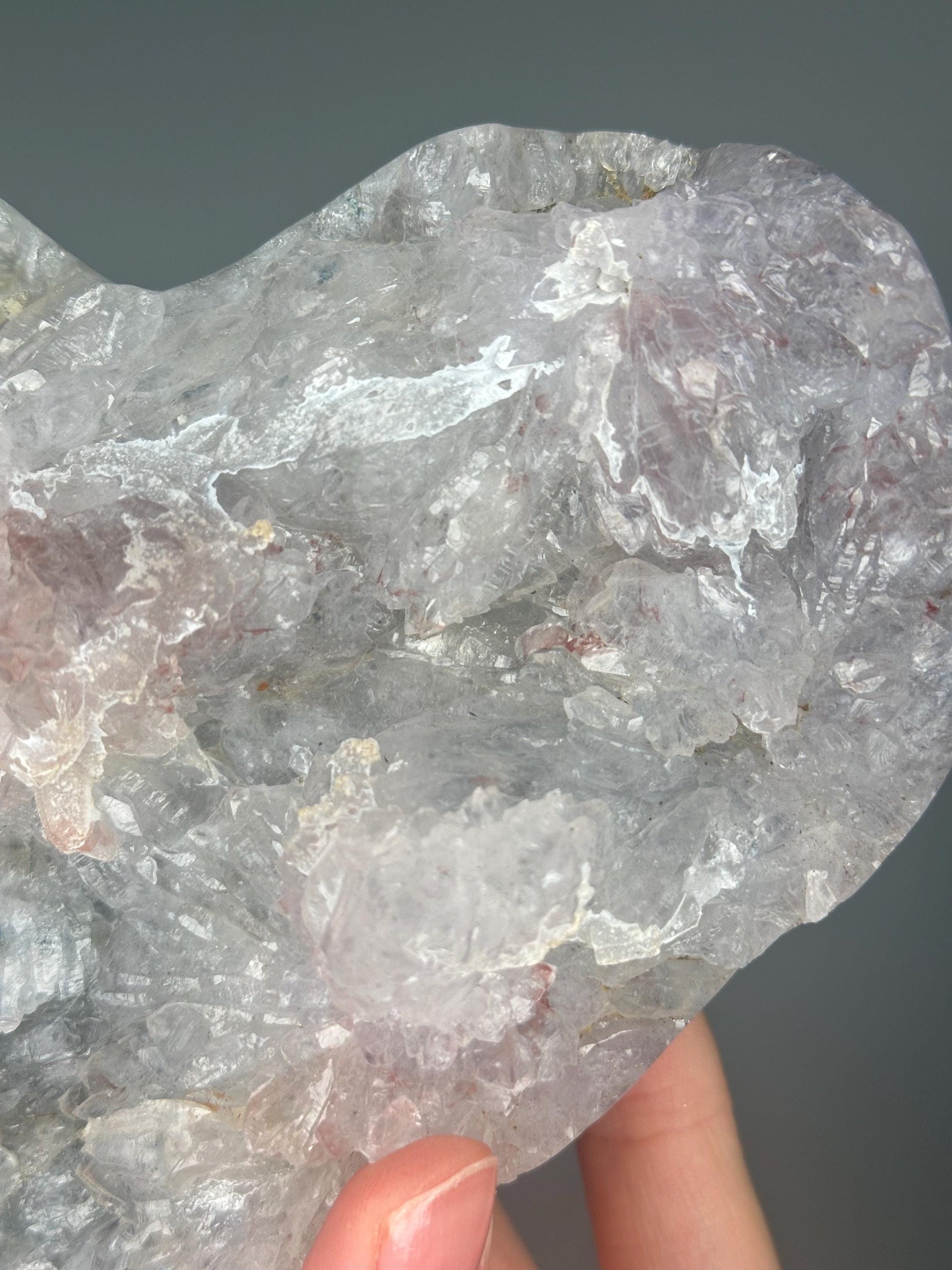 Rainbow Amethyst Flower Heart on Stand | Sparkling Crystal for Joy, Balance, and Energy | Unique Display Piece or Gift for Crystal Lovers