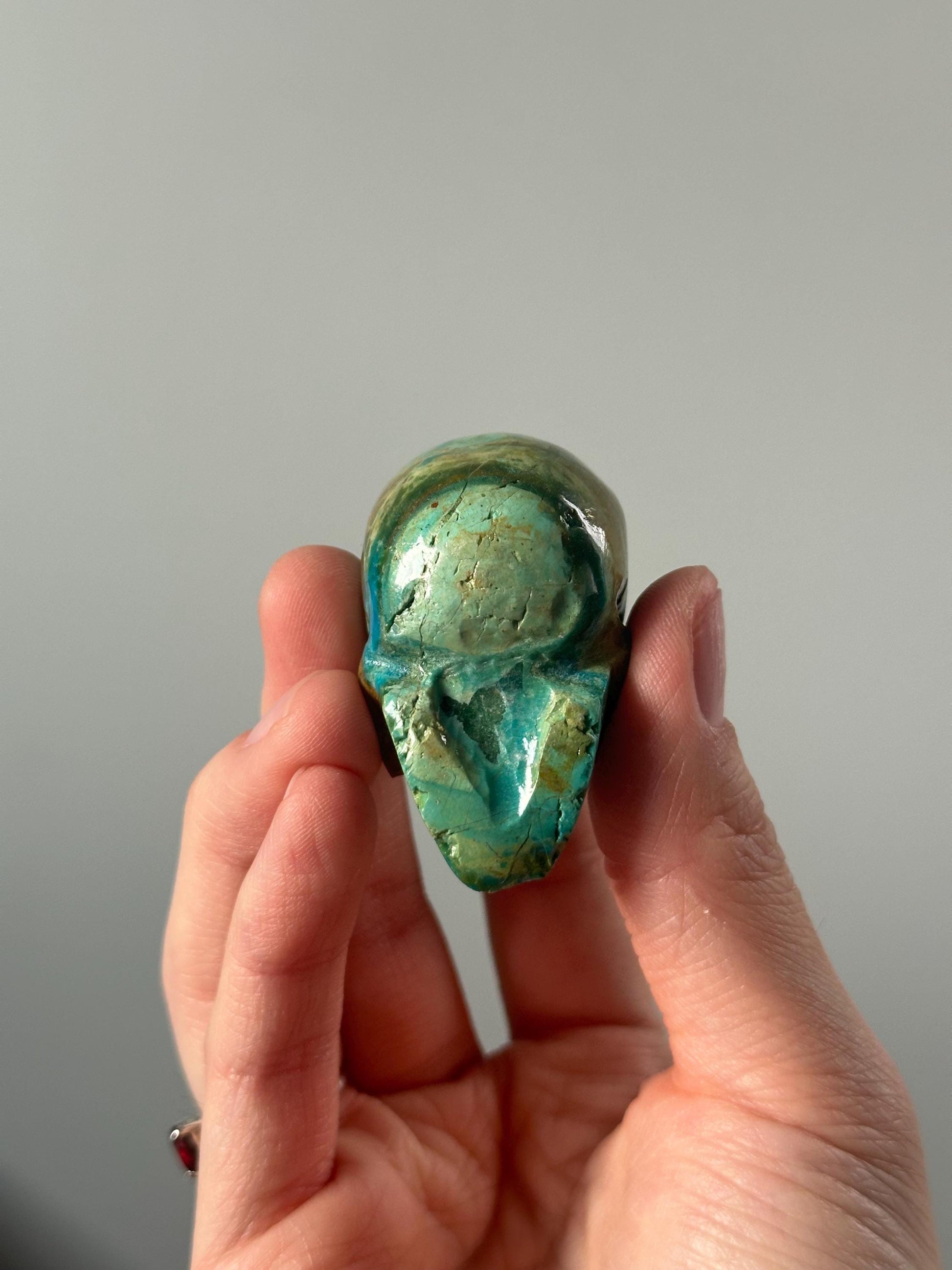 Master Carved Peruvian Opal Skull | Collectible Crystal Carving for Emotional Communication & Unique Display Decor