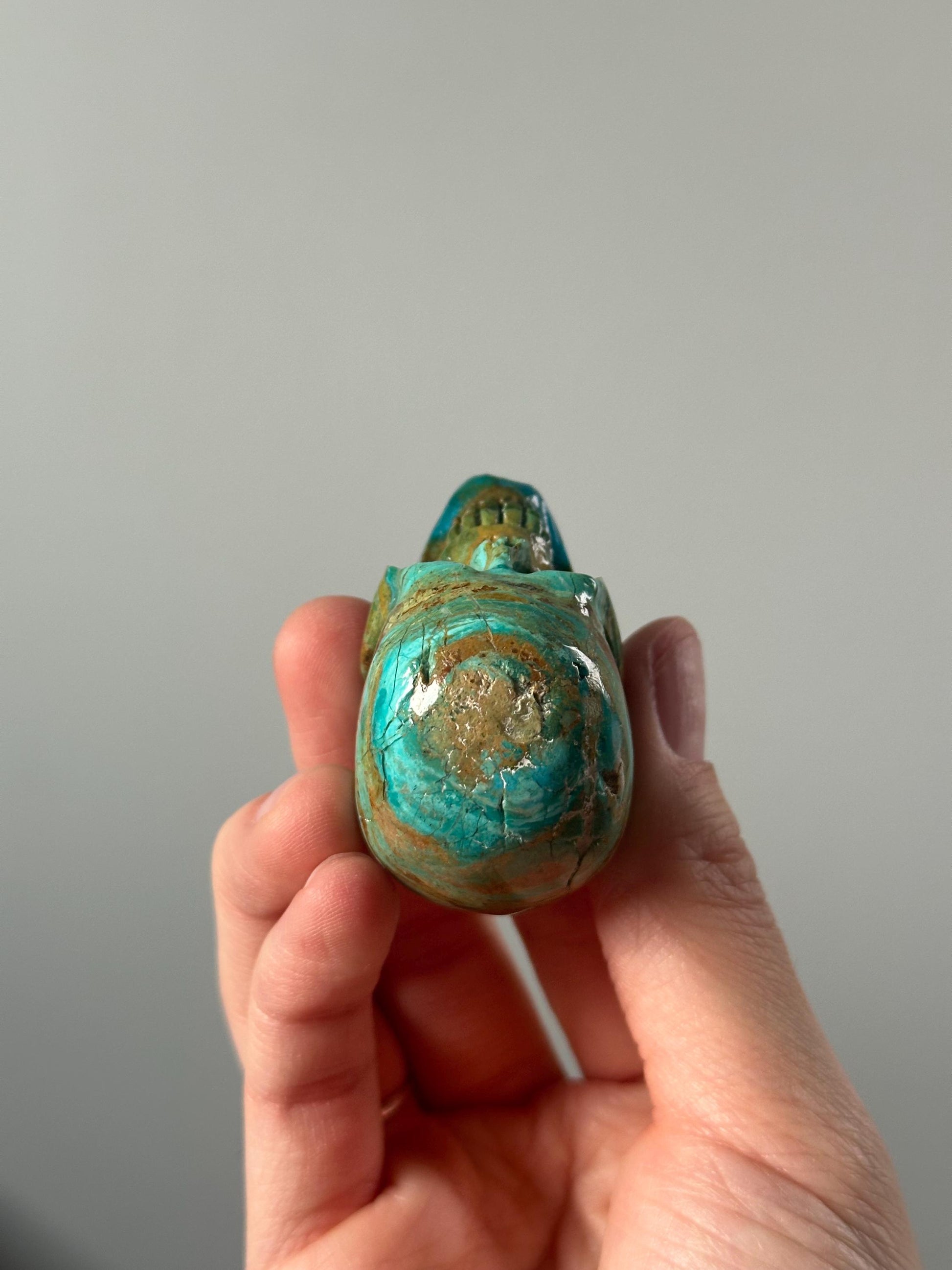 Master Carved Peruvian Opal Skull | Collectible Crystal Carving for Emotional Communication & Unique Display Decor