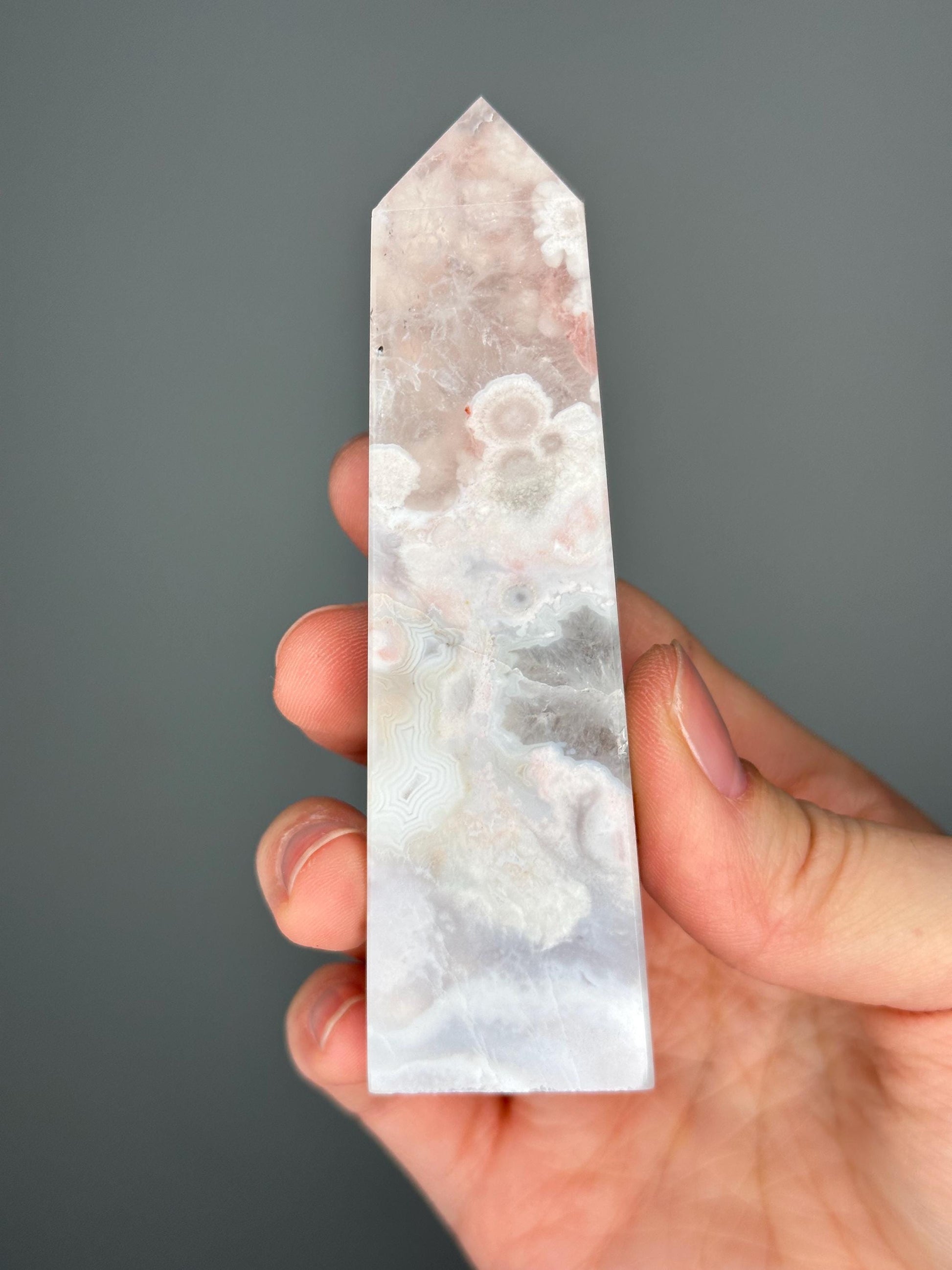 Pink Amethyst Tower with Soft Swirls | Calming Crystal for Heart Energy and Display | Gentle Color & Natural Beauty for Your Space