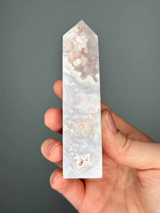 Pink Amethyst Tower with Soft Swirls | Calming Crystal for Heart Energy and Display | Gentle Color & Natural Beauty for Your Space