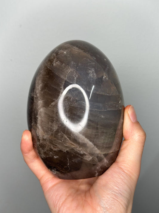 Blue-Black Rose Quartz Freeform | Unique Dark Hue Crystal for Calm & Heart Energy | Polished Display Stone with Subtle Glow
