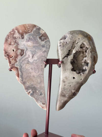 Pink Amethyst Angel Wings with Bubbly Druzy