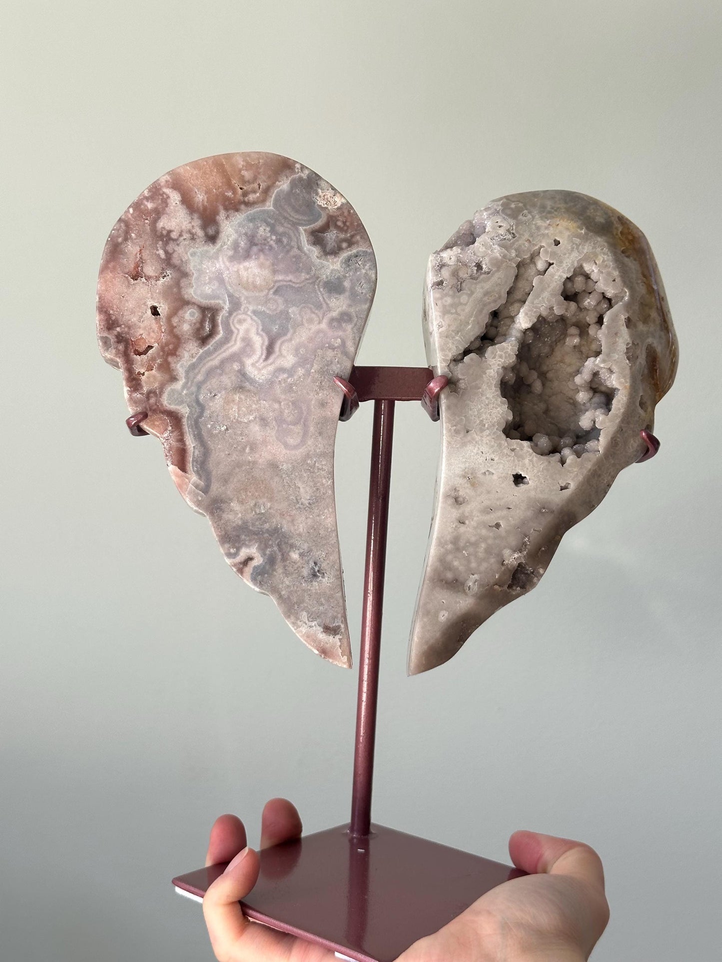 Pink Amethyst Angel Wings with Bubbly Druzy