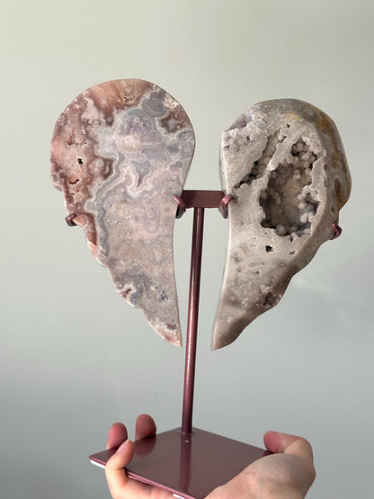 Pink Amethyst Angel Wings with Bubbly Druzy