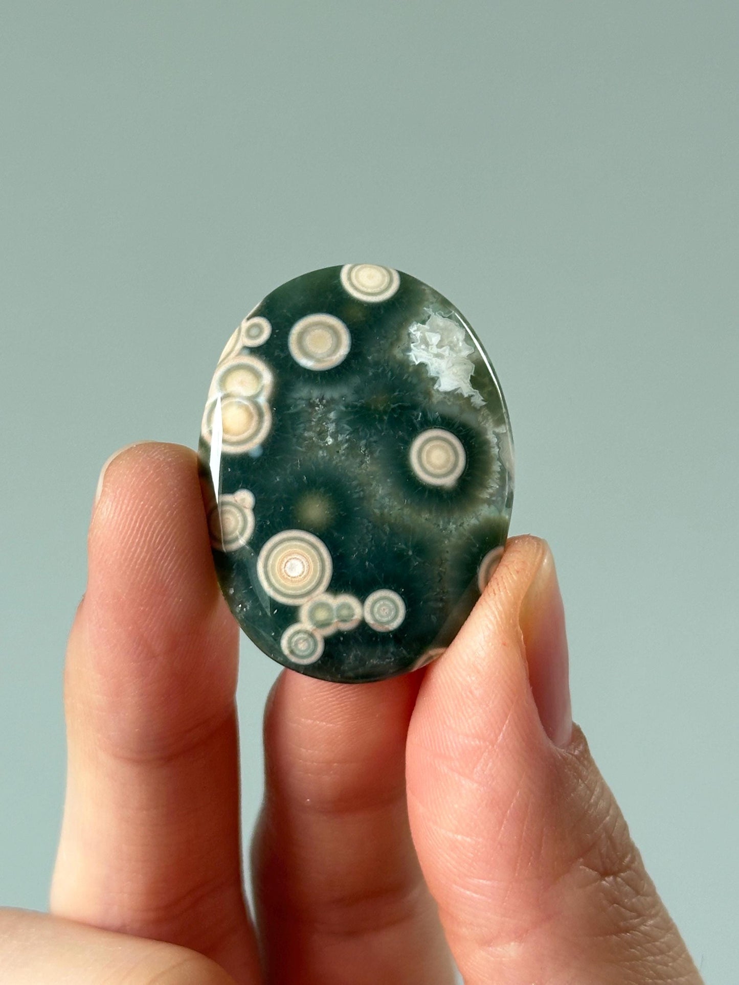 Old Stock Ocean Jasper Vein 1–2 Cabochon – Rare Natural Gemstone, Polished Collector’s Piece, Unique Patterns, Lapidary Supply or Gift
