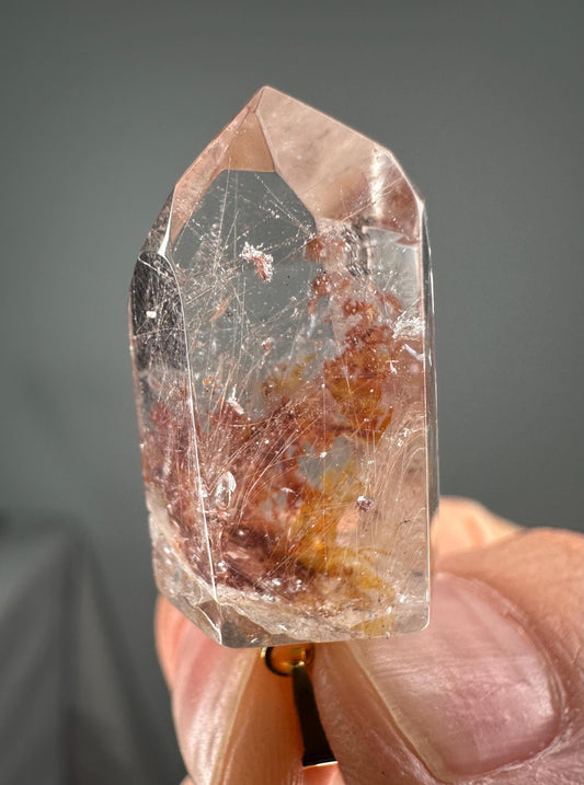 Rutile Lemurian Quartz Pendants | High-Vibe Crystal for Focus, Clarity, and Energy Alignment | Polished Point Necklace or Gift Stone