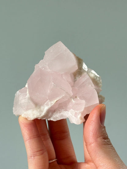 Mangano Calcite from Androvo Mine, Zlatograd | Soft Pink Crystal for Love | Natural Mineral Specimen | UV Reactive