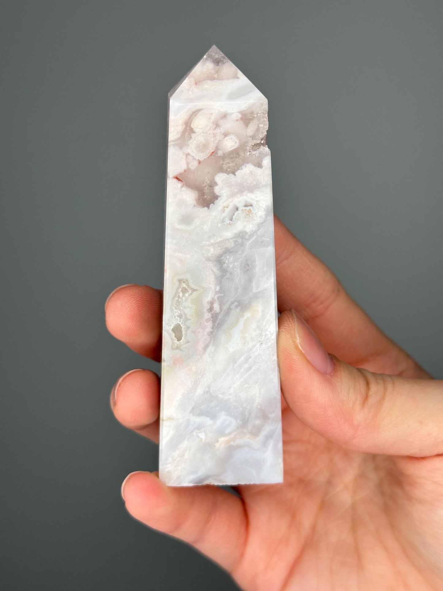 Pink Amethyst Tower with Soft Swirls | Calming Crystal for Heart Energy and Display | Gentle Color & Natural Beauty for Your Space