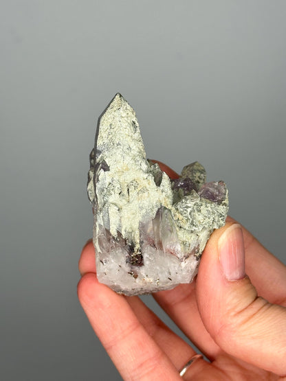 Phantom Amethyst with Chlorite | Bulgaria Crystal Cluster for Intuition, Clarity | Rare Collector Display Specimen