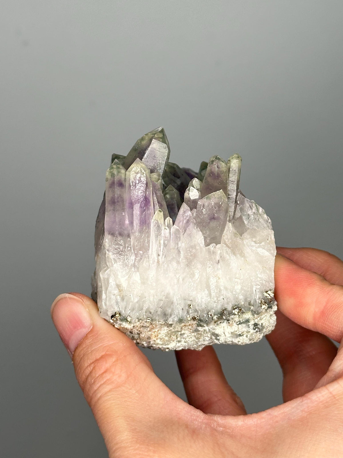 Phantom Amethyst with Chlorite | Bulgaria Crystal Cluster for Intuition, Clarity | Rare Collector Display Specimen