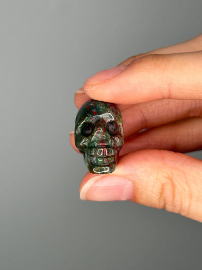 Mini Sea Jasper Skulls | Polished Crystal Carvings for Joy, Transformation & Focus | Gemstone Pocket Skulls for Gift or Display