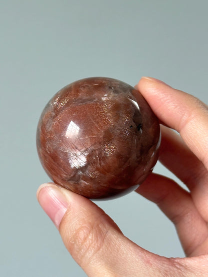 Sunstone with Moonstone Sphere | Harmonizing Crystal for Joy, Intuition, and Balance | Polished Gemstone for Gift or Display
