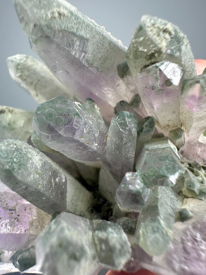 Phantom Amethyst with Chlorite | Bulgaria Crystal Cluster for Intuition, Clarity | Rare Collector Display Specimen