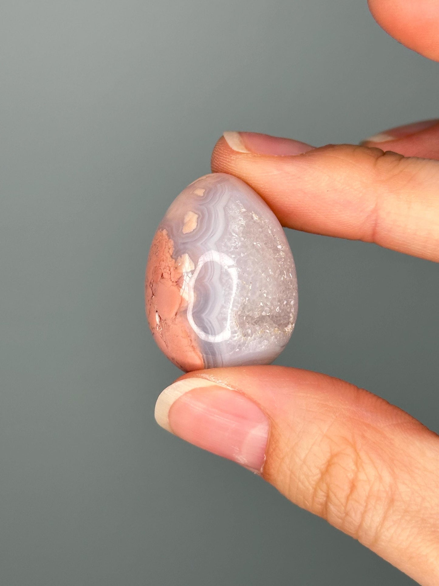 Mini Cotton Candy Agate Eggs YOU PICK!| Pastel Pink and White Crystal for Joy, Calm & Display | Polished Gemstone Egg for Gift or Collection