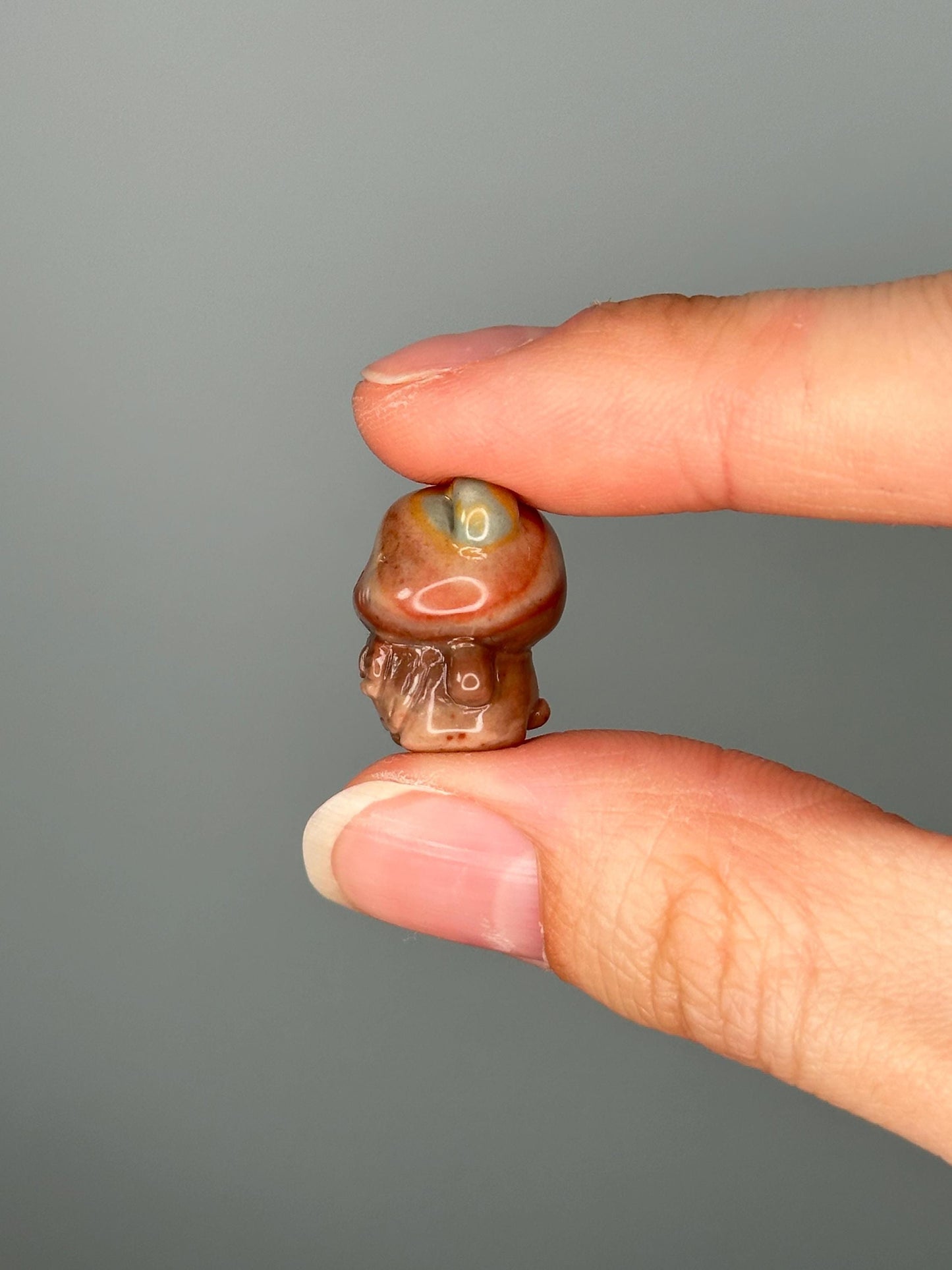 Mini Alashan Agate Teddy Bear with Bow | Cute Crystal Animal for Comfort, Love & Joy | Polished Gemstone Figurine for Gift or Decor
