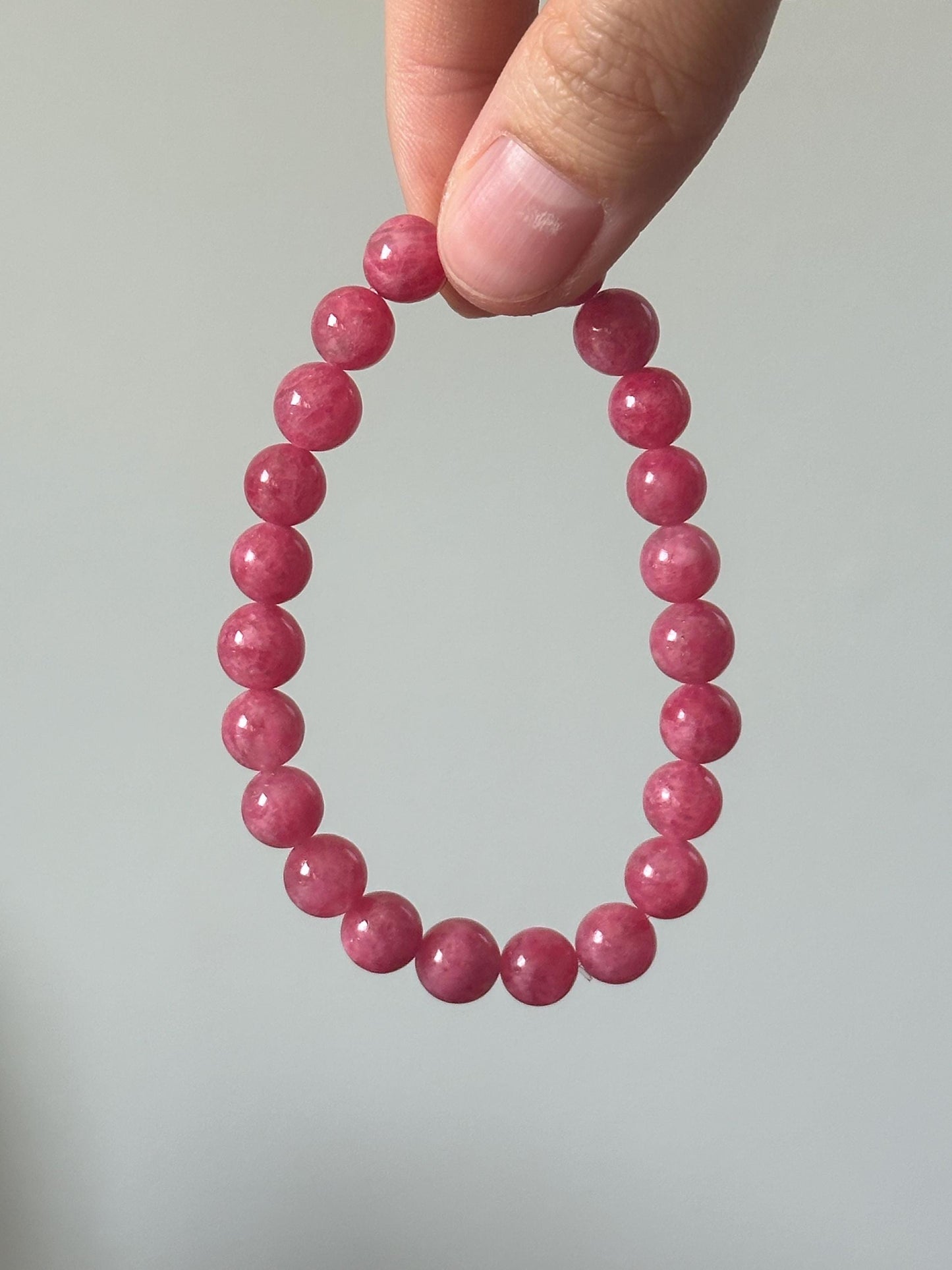 Gel Pink Rhodonite Bracelet