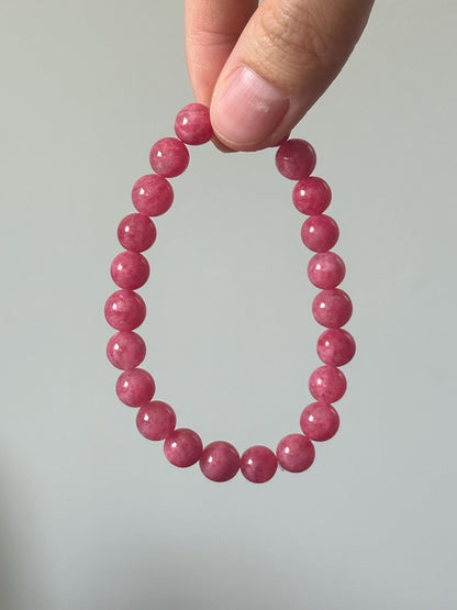 Gel Pink Rhodonite Bracelet
