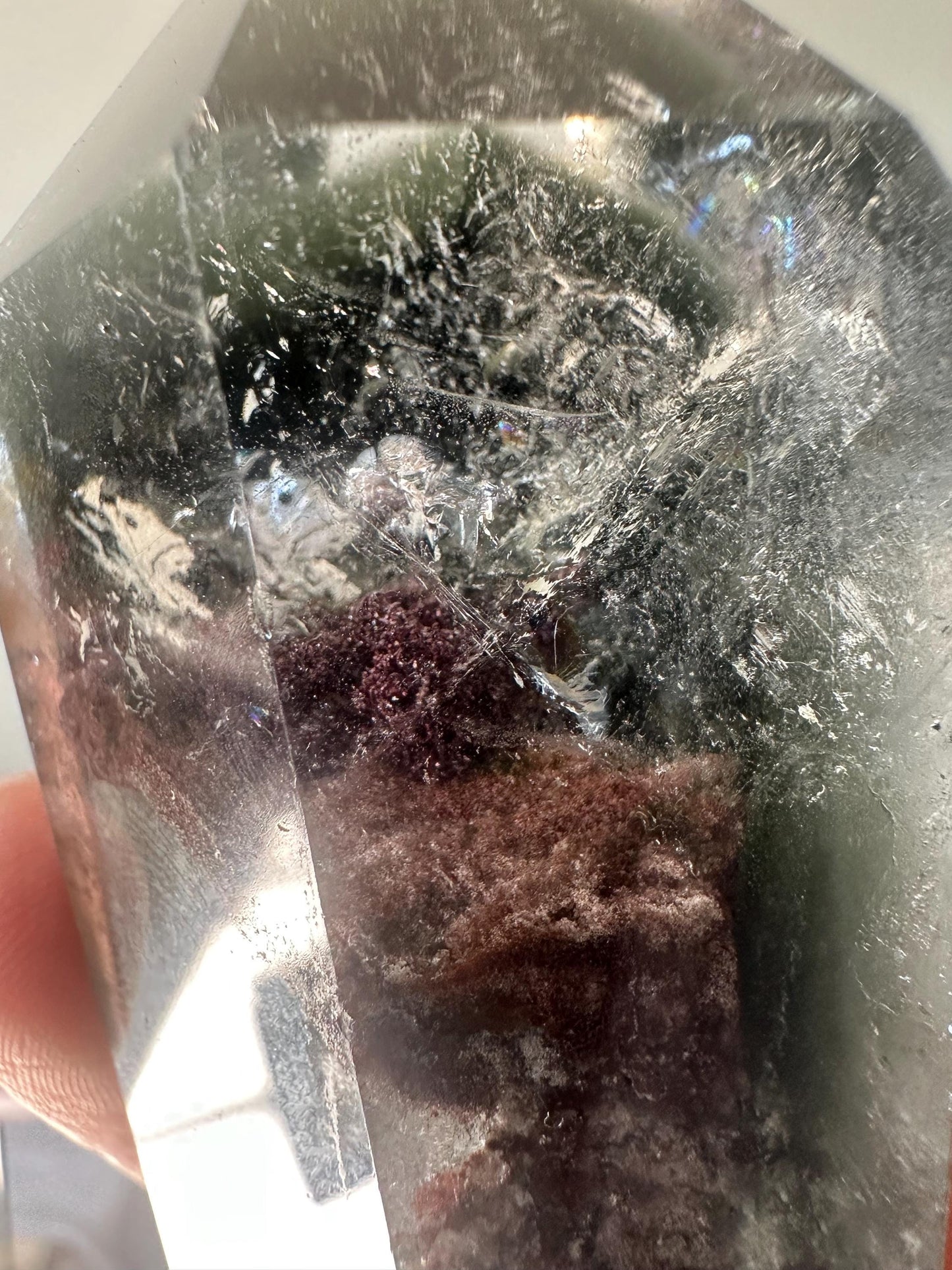 Garden Quartz Tower on Stand | Scenic Lodolite Crystal for Manifestation & Insight | Unique Gemstone Display or Altar Decor
