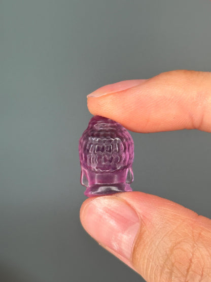 Mini Fluorite Buddha Heads | Crystal Carvings for Peace, Clarity & Mindfulness | Pocket Gemstone Decor or Spiritual Gift