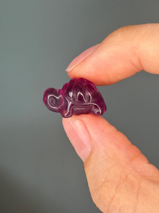 Mini Fluorite Turtle Carving