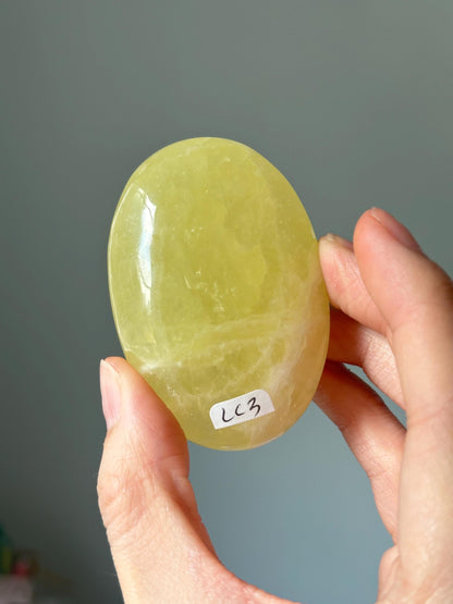 Lemon Calcite Palm Stone | YOU PICK! | Uplifting Crystal for Joy, Confidence & Energy | Polished Yellow Gem for Healing and Daily Positivity