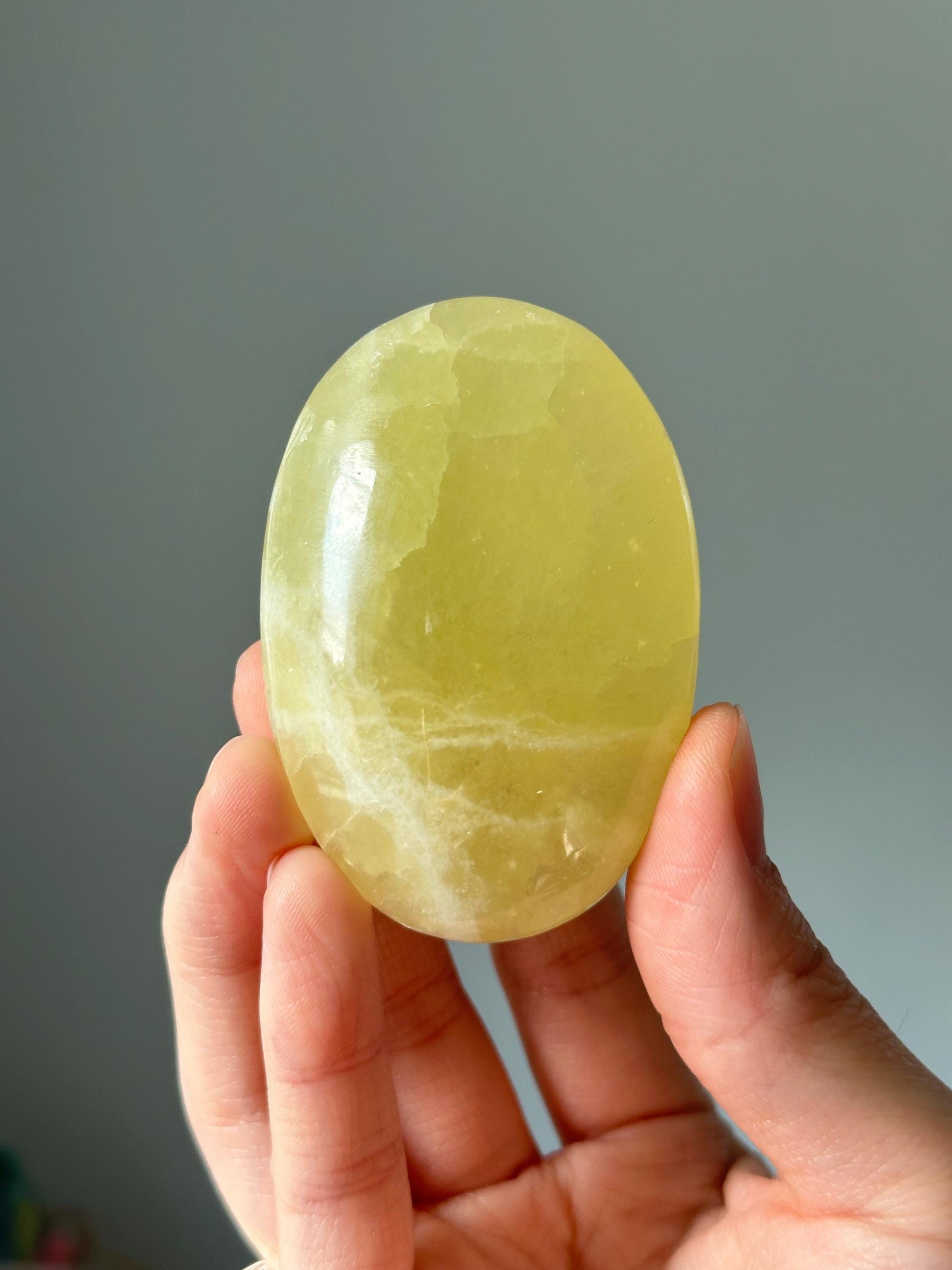Lemon Calcite Palm Stone | YOU PICK! | Uplifting Crystal for Joy, Confidence & Energy | Polished Yellow Gem for Healing and Daily Positivity
