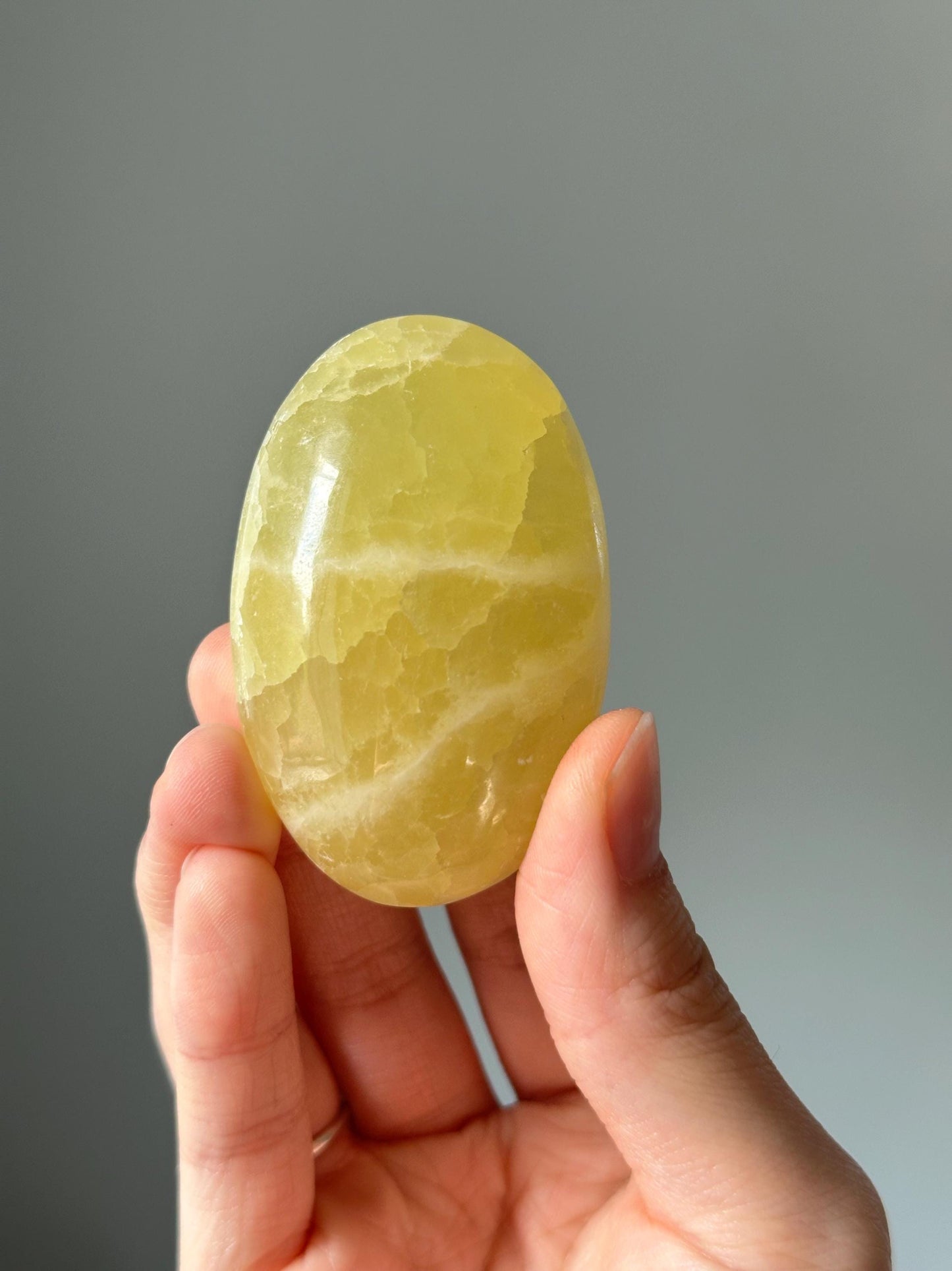 Lemon Calcite Palm Stone | YOU PICK! | Uplifting Crystal for Joy, Confidence & Energy | Polished Yellow Gem for Healing and Daily Positivity