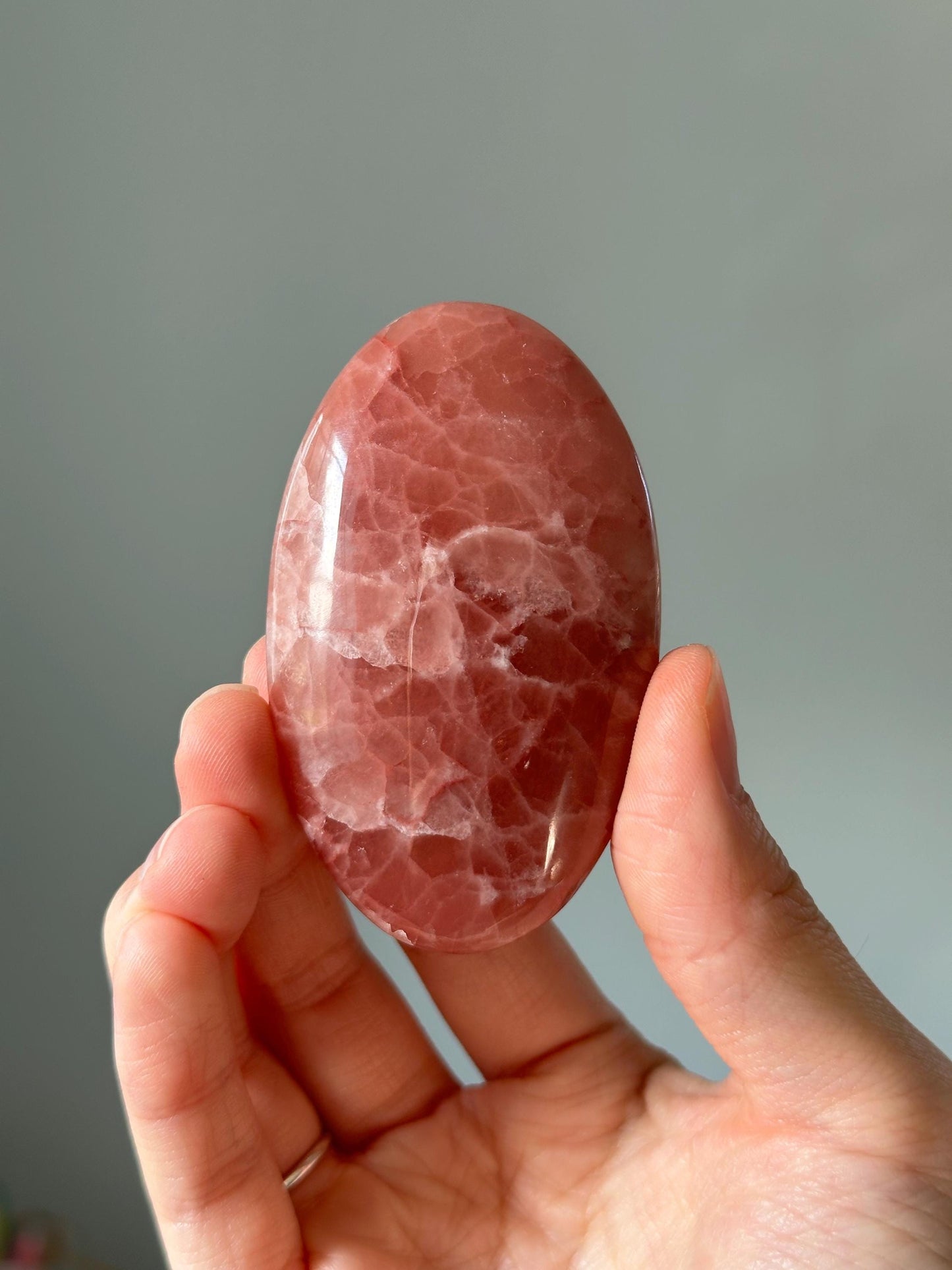 Rose Calcite Palm Stone - YOU PICK!