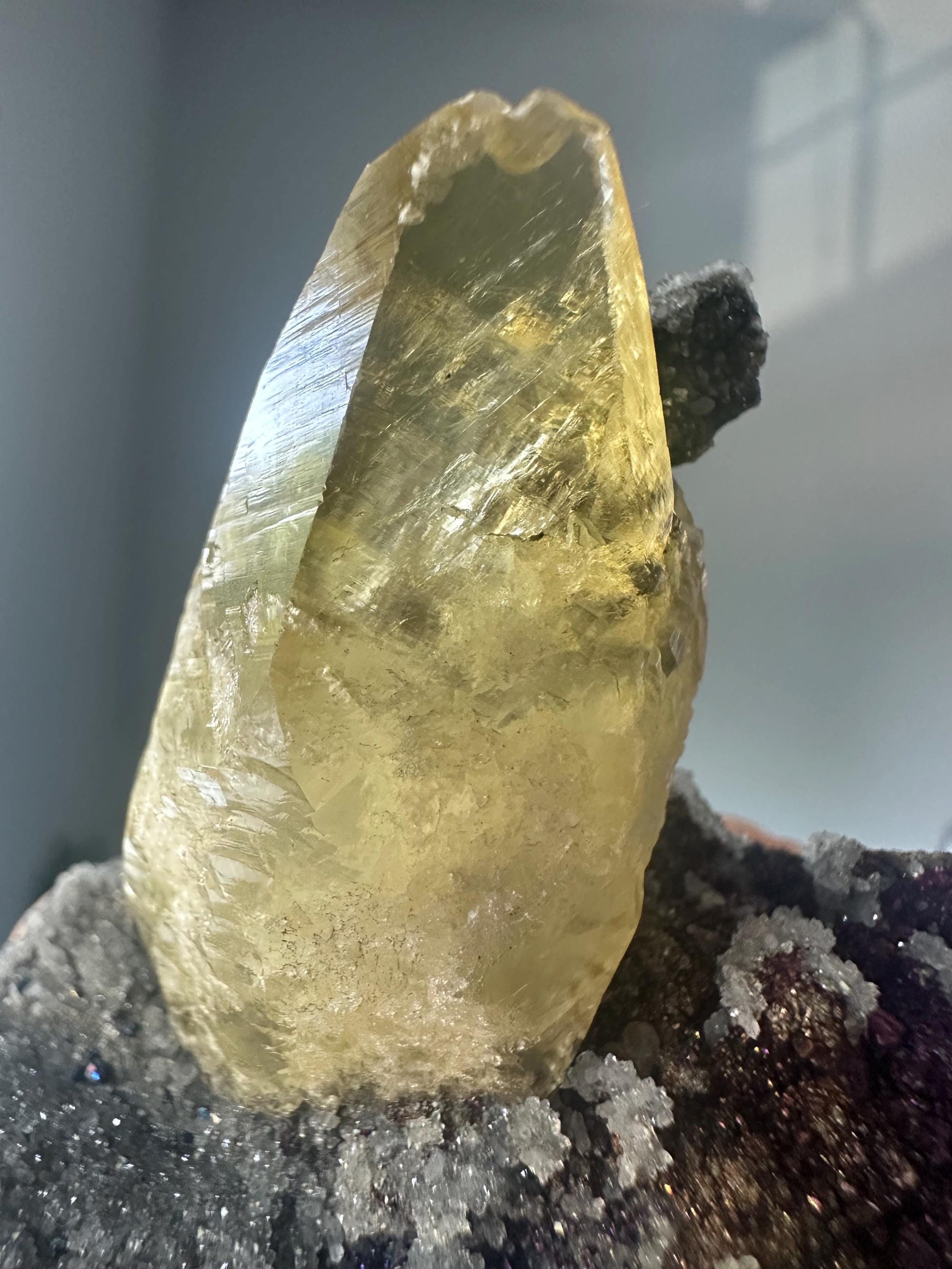Golden Calcite with Chalcopyrite from Casteel Mine, Missouri | Collector Mineral Specimen with Metallic Flash & Golden Clarity