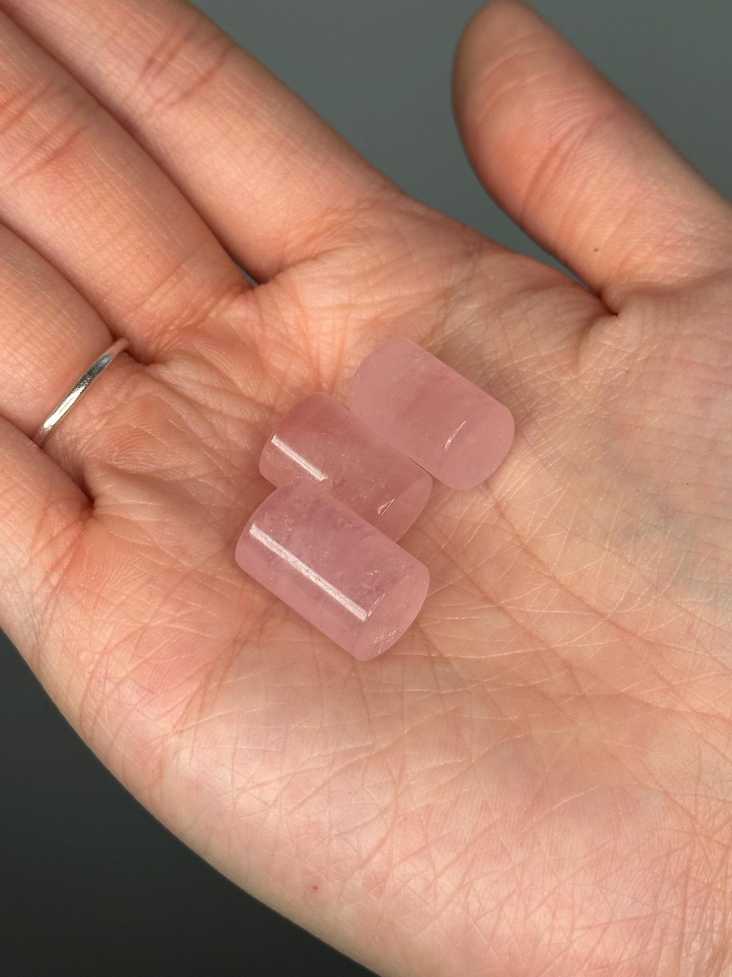 Mini Morganite Cylinder | Soft Pink Beryl for Love, Emotional & Calm | Polished Gemstone Wand for Pocket or Grid Work