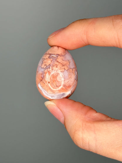 Mini Cotton Candy Agate Eggs YOU PICK!| Pastel Pink and White Crystal for Joy, Calm & Display | Polished Gemstone Egg for Gift or Collection