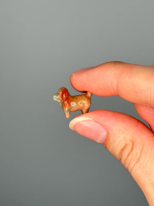 Mini Alashan Agate Dachshund Carving | Cute Crystal Dog Figurine for Loyalty, Calm & Gift Giving | Polished Gemstone Decor