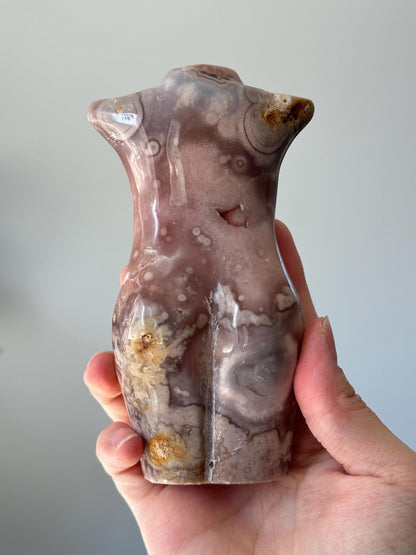Pink Amethyst Goddess Body with Bubble Druzy | Feminine Crystal Sculpture for Love, Healing & Display | Unique Heart Chakra Stone