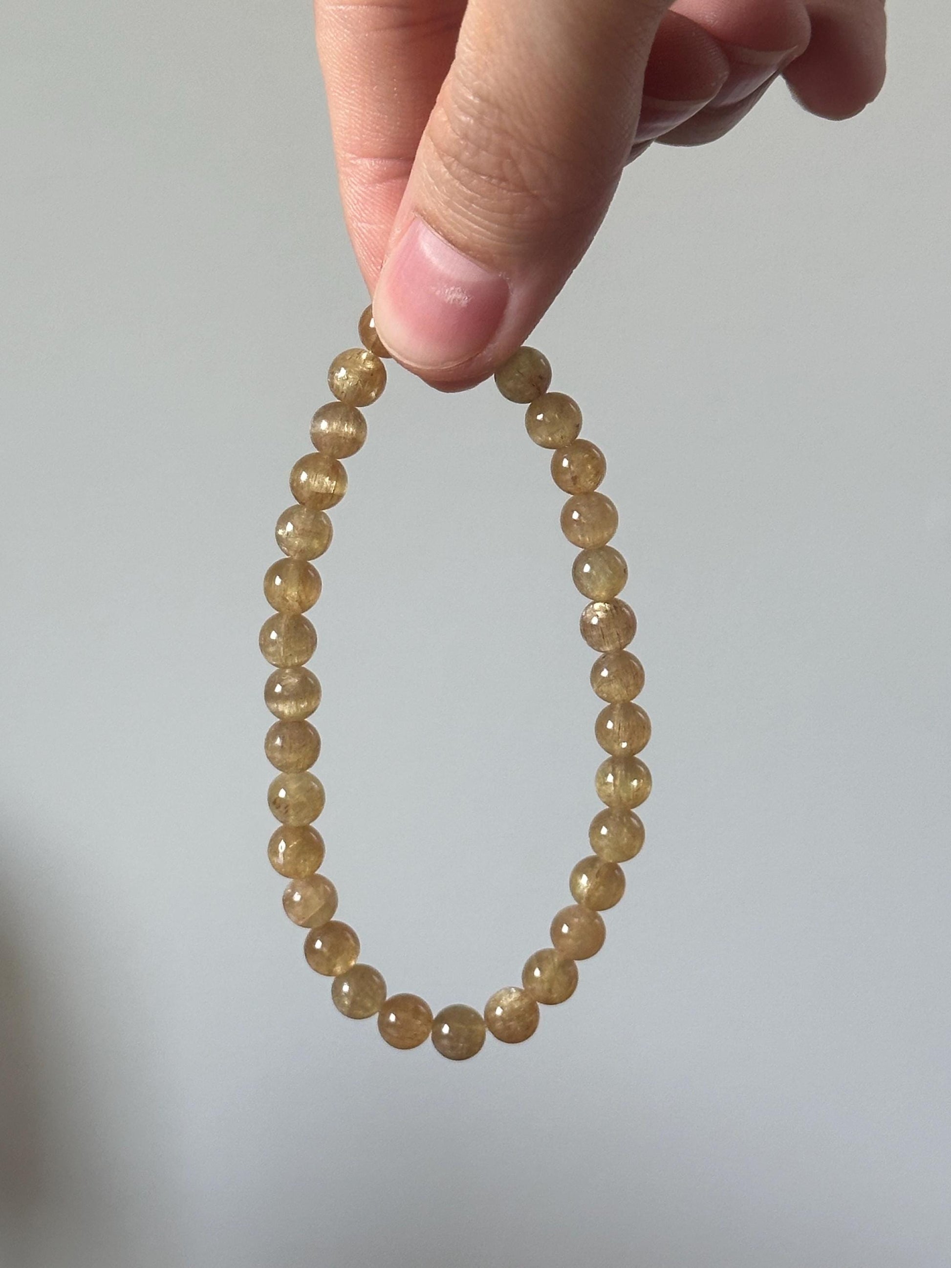 Yellow Apatite Bracelet 6mm – Natural Gemstone Jewelry, Polished Crystal Beads, Solar Plexus Chakra Stone, Energy Boost Gift for Her or Him