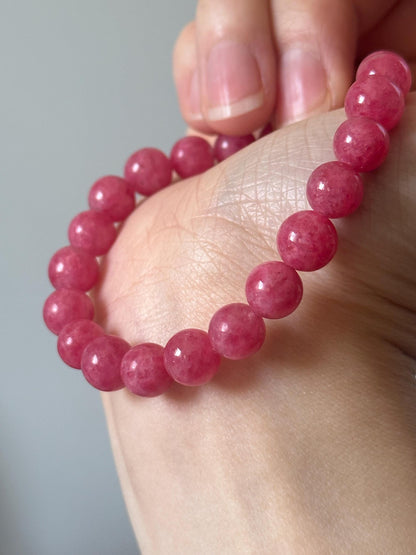 Gel Pink Rhodonite Bracelet