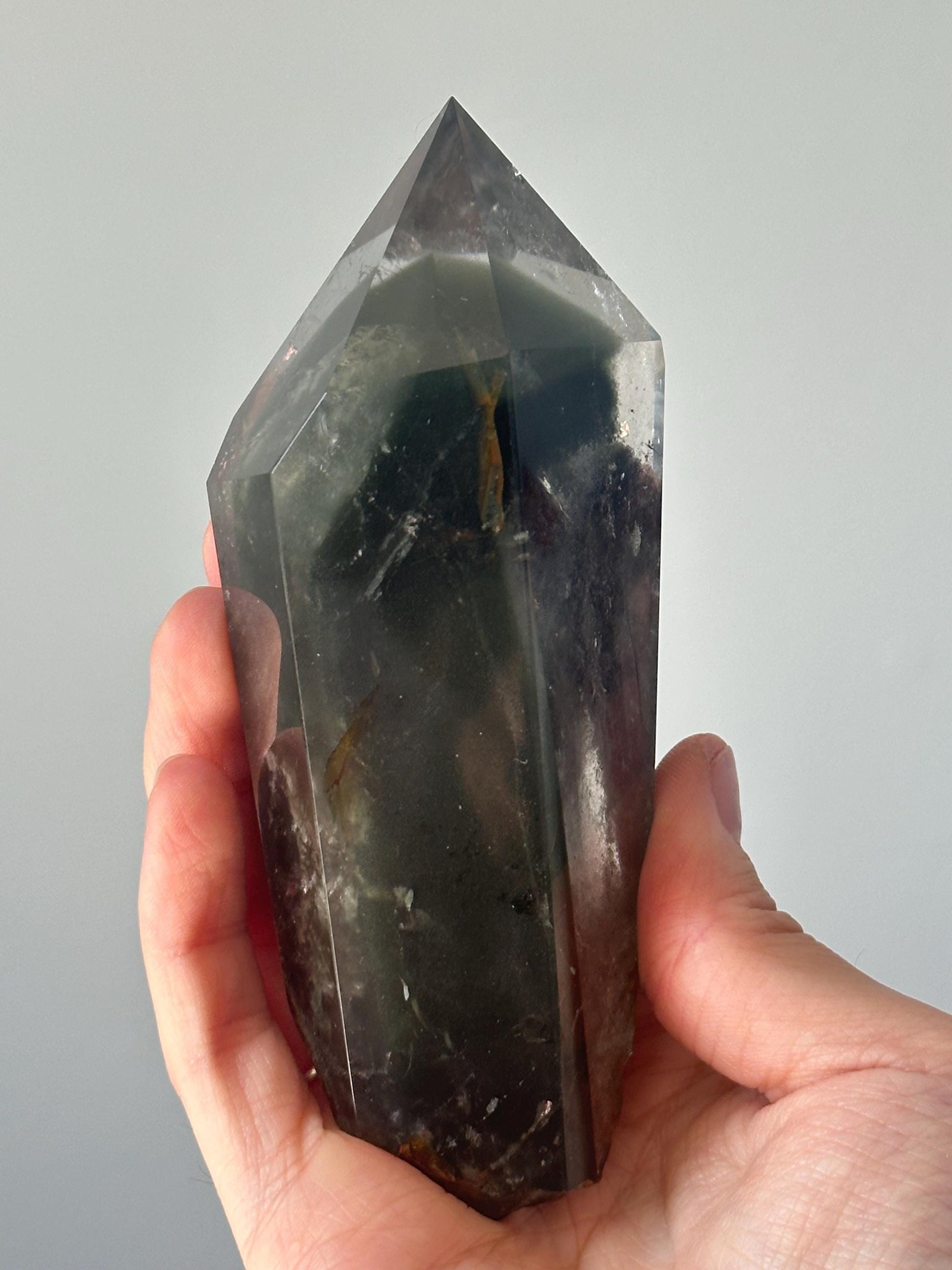 Garden Quartz Tower on Stand | Scenic Lodolite Crystal for Manifestation & Insight | Unique Gemstone Display or Altar Decor