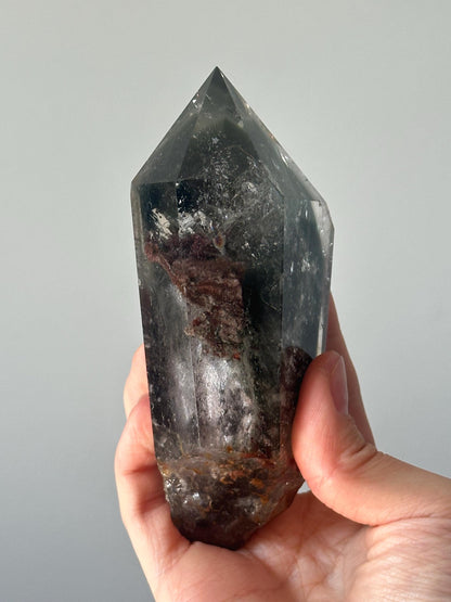 Garden Quartz Tower on Stand | Scenic Lodolite Crystal for Manifestation & Insight | Unique Gemstone Display or Altar Decor
