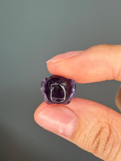 Mini Fluorite Axolotl Carving | Whimsical Crystal Creature for Joy, Transformation & Calm | Pocket-Sized Gemstone Figurine