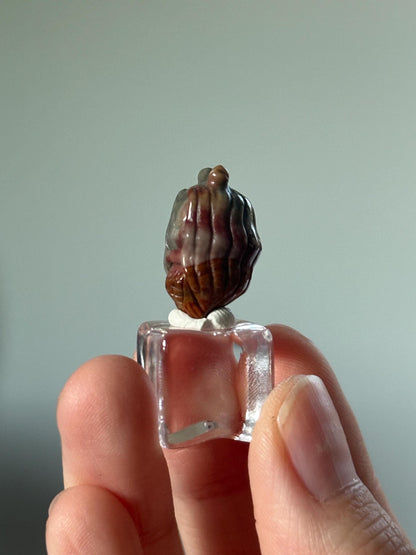 Mini Alashan Agate Mermaid – Carved Crystal Figurine, Gemstone Ocean Decor, Small Crystal Mermaid Sculpture, Unique Fantasy Gift