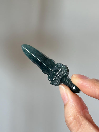 Blue Water Jade Sword – YOU PICK! Carved Crystal Blade, Gemstone Replica, Fantasy Decor, Spiritual Energy Tool, Unique Gift for Collectors
