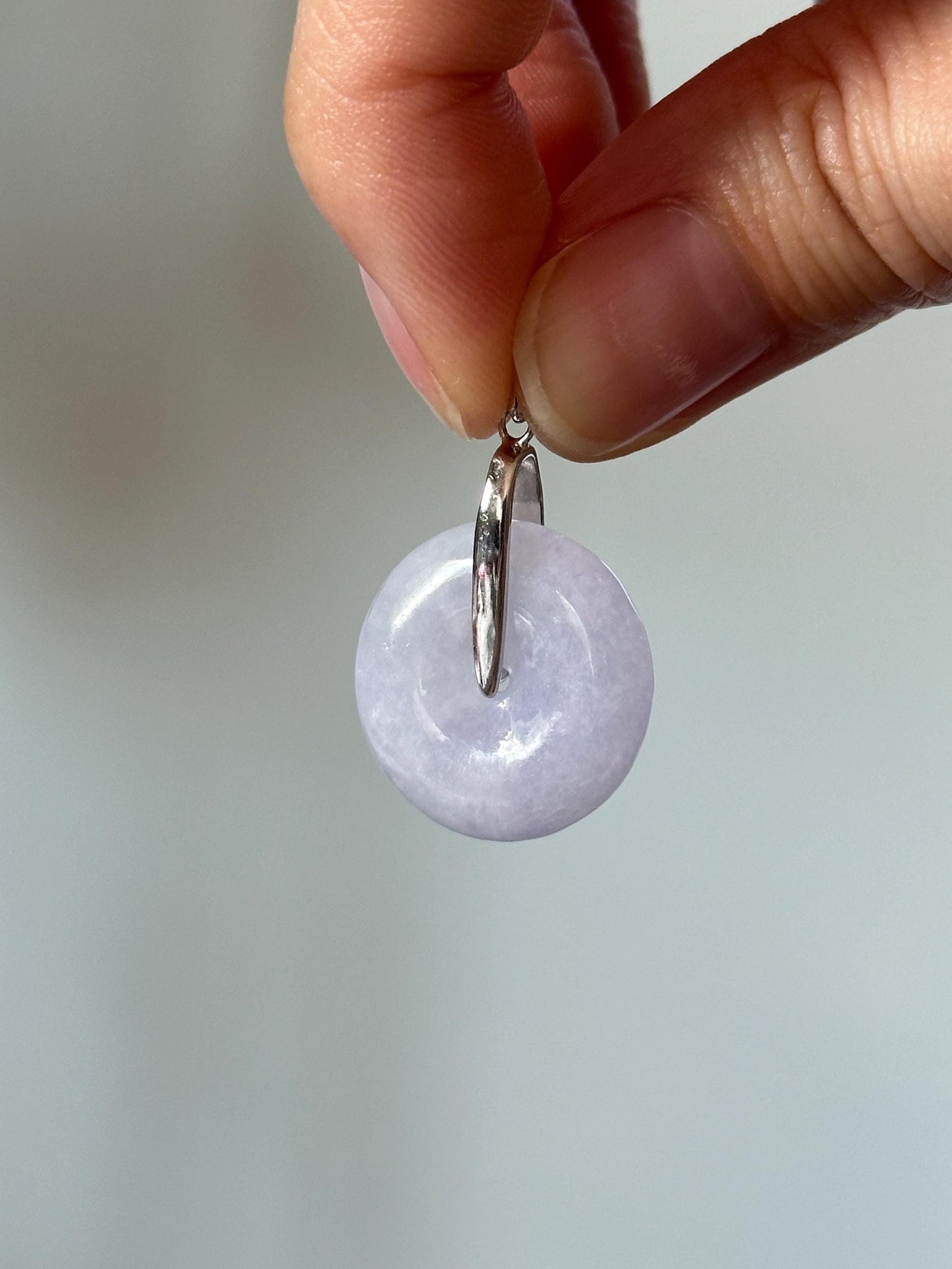Light Lavender Jade Donut Pendant–YOU PICK!