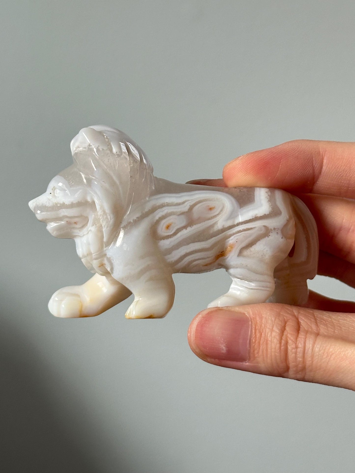 White Banded Agate Lion – YOU PICK!