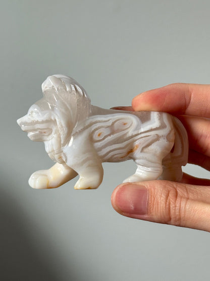 White Banded Agate Lion – YOU PICK!