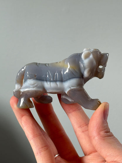 Banded Agate Tiger – YOU PICK! Carved Gemstone Animal Figurine, Natural Crystal Tiger Sculpture, Powerful Wildlife Decor, Unique Gift