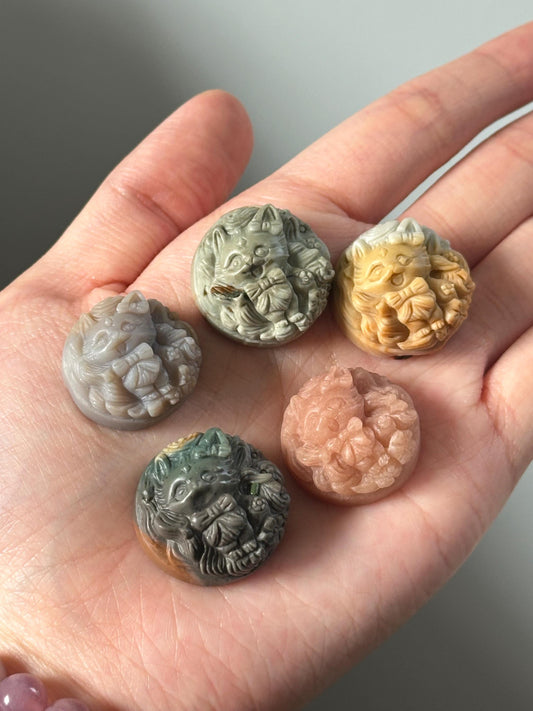 Alashan Agate Fox with Bow Medallion – YOU PICK!