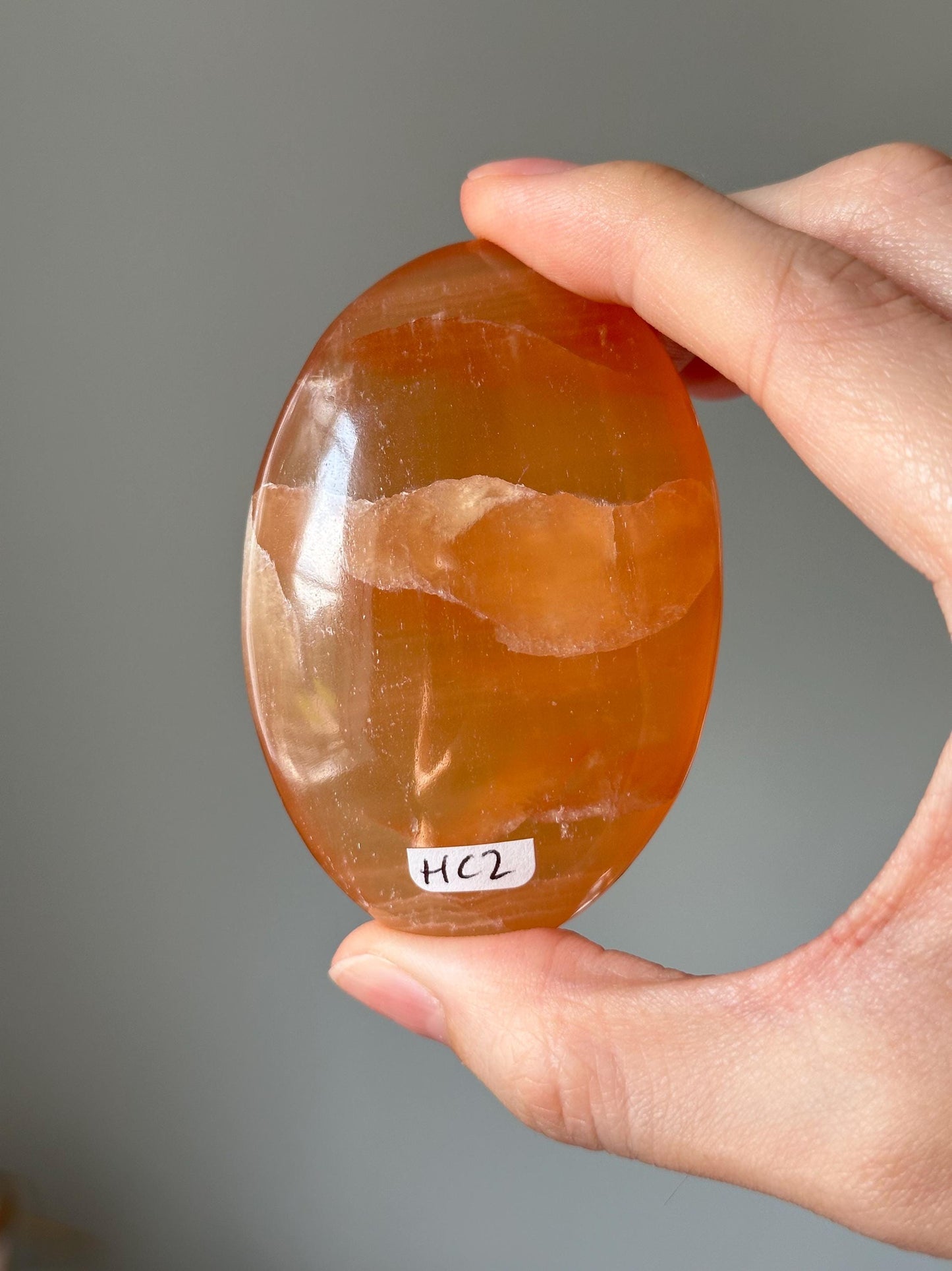 Honey Calcite Palm Stone from Pakistan | YOU PICK! | Crystal for Confidence, Motivation & Solar Plexus | Polished Palm Stone