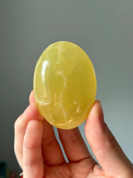 Lemon Calcite Palm Stone - YOU PICK!